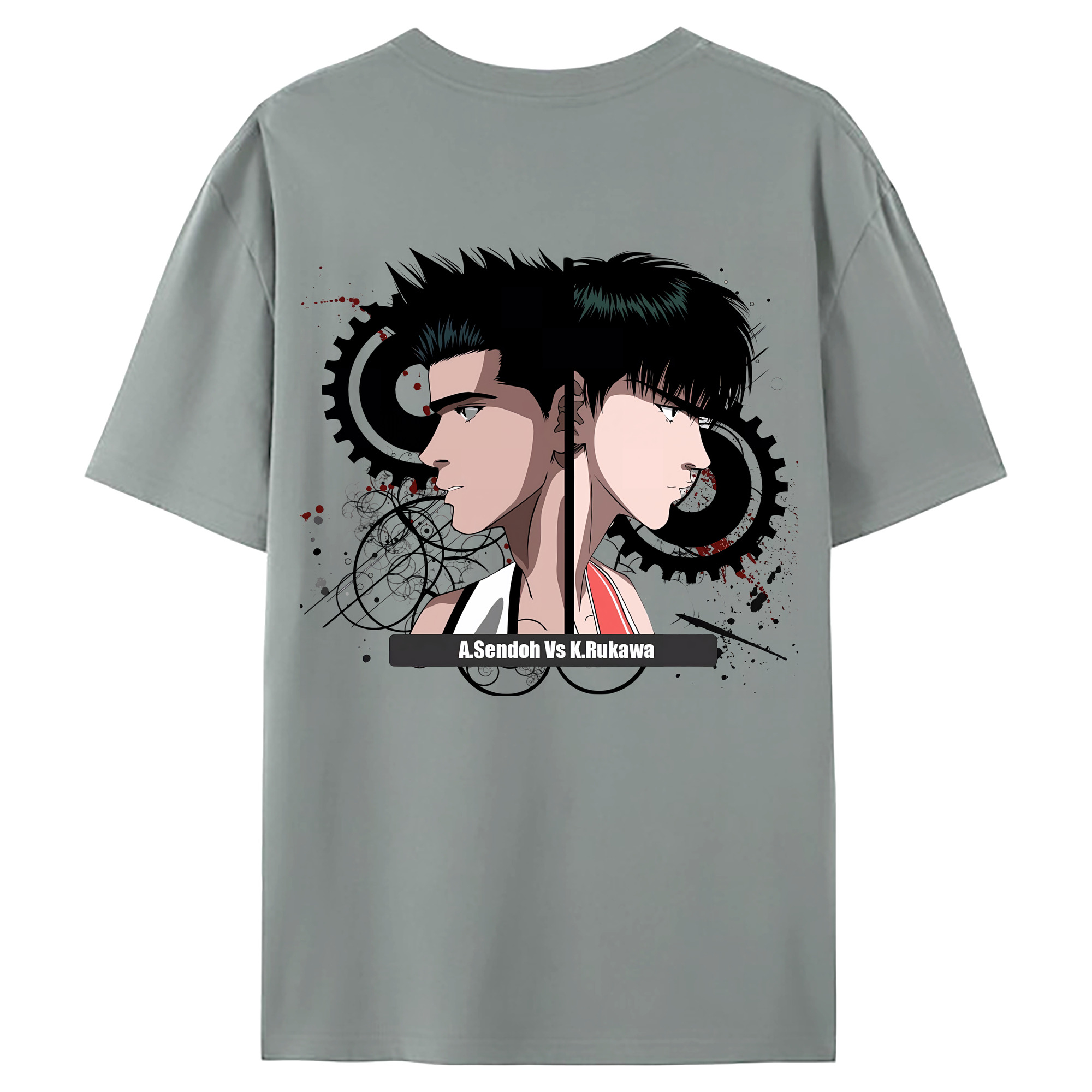 （画像用） SLAM DUNK／スラムダンク 綿100％ メンズ半袖Tシャツ（バックプリント） 通気性